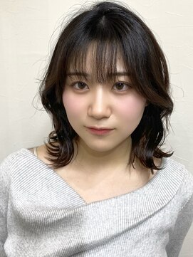 クレム 博多駅店(ChLem) くびれ巻き　ミディアム　髪質改善