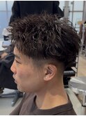 短髪パーマスパイキーパーマメンズショートパーマ原宿フェード