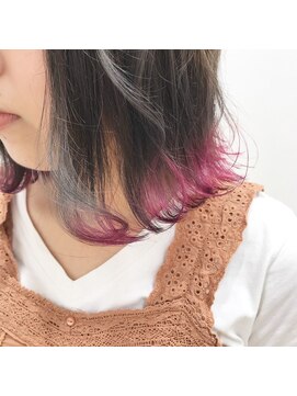 エヌプラスリタ 近鉄八尾(N+lita) くびれヘアアプリコットオレンジハイライトカラーサーフカラー