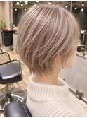 ミルクティーベージュ/ハイトーンカラー/ショート/韓国ショート