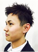 ツーブロックアップバングショート