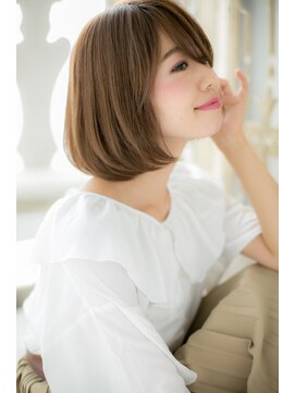 モッズ ヘア 福岡姪浜店(mod's hair) 斜めバングで小顔見せ♪ワンカール大人ボブ