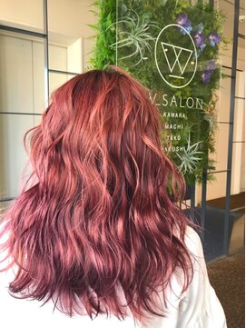 ダブル アンダーバー サロン(W_SALON) 【W_SALON 河原町】ピンク/ボルドー