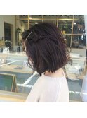 【merc.加岳井】赤髪ボブ前髪アレンジ/アディクシーカラー