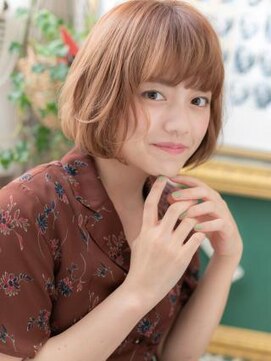 カバーヘア ブリス 上尾西口店(COVER HAIR bliss) 大人かわいいココアブラウン小顔前下がりボブa上尾20代30代40代