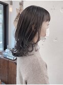 【RICCA aya】ミディアムレイヤーロブ×ラベンダーグレージュ