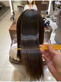髪質改善縮毛矯正ストレートヘアーロング顔まわりレイヤーカット