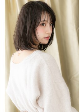 モッズヘア 越谷(mod's hair) 斜めバング黒髪内巻きワンカール大人ボブTb3越谷20代30代40代