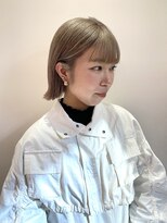 マイル 渋谷(mile)&nbsp;切りっぱなしボブ×くすみベージュ