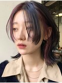 【 ミディアムウルフ ×  ピンクインナーカラー 】 浅野美紀
