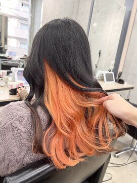 アジールヘア 赤羽駅南口店(agir hair) 赤羽美容室ブリーチハイトーンインナーカラーオレンジカラー