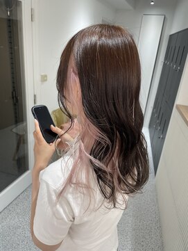 ペレ 渋谷(PELE) h_ デザインカラー/レイヤーカット/ウェットヘア/ベージュ