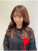 【ナチュラルオレンジブラウン】ワンホンヘアスタイル