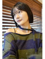 ヤイエ 青山店(yiye)&nbsp;大人ボブ大人ショートボブ切りっぱなしボブ前髪あり前下がりボブ