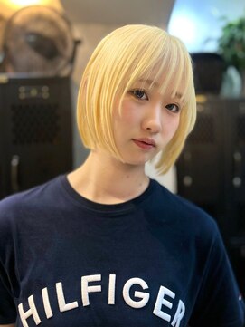 ヴァイス 渋谷店(VAICE) ブロンド/切りっぱなしボブ/ハイトーン