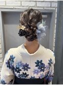 華やか編み込みシニヨンアレンジ【三軒茶屋】