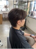 センターパート韓国風マッシュウルフ