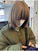 グレージュ×ウルフカット