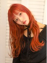 ベレッタ 楠葉店(veretta.)&nbsp;ブリーチ1回カラー/チェリーレッド/小顔見えレイヤー/束感バング