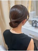 結婚式 二次会 お呼ばれ タイトシニヨン×金箔