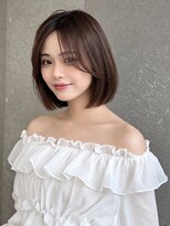シー バイ ロンド 新宿(Sea by Lond)&nbsp;ワンホンレイヤ ー×ダークブルー[デジタルパーマ/ボブ/韓国]