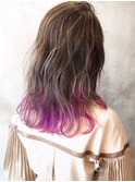 インナーカラー×カラーバター×パープルヘア【高田馬場/新宿】