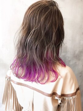 エル セルカ 高田馬場(el CERCA) インナーカラー×カラーバター×パープルヘア【高田馬場/新宿】