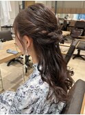 後れ毛くるりんぱ編み込み結婚式二次会ヘアアレンジアップ☆