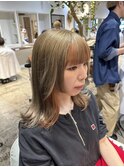 ハニーブロンド/オレンジベージュ/姫カット