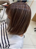 【長めボブコントラストハイライト【洋光台美容室】