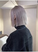 white beige _切りっぱなしボブ_パツッとボブ