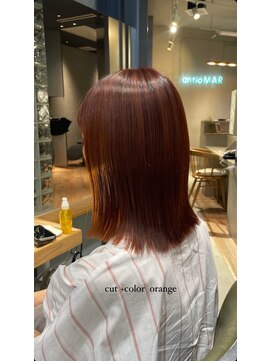 ヘアラウンジ アンリオ(hair lounge an rio) ぱつっとライン×orangeカラー