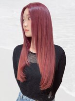 ヘアメイク ミチ 富田店(HAIRMAKE MICHI) 【MICHI 富田店　古作蓮】チェリーレッド ストレートヘア