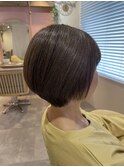 大人ショート×脱白髪染めメンテナンスカラー