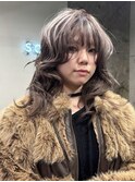 原宿デザインカラー顔周りレイヤーエンドカラーセクションカラー