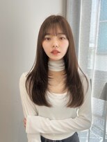 ボタン シブヤ(VOTAN SHIBUYA)&nbsp;レイヤー/ベージュカラー/くすみベージュ/前髪/顔周り/韓国ヘア