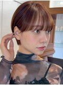 暗めカラー/ショート/前髪/レイヤー髪質改善縮毛矯正/原宿表参道