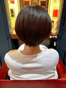 マッシュショート ショートボブ 小顔カット 黒髪 髪質改善 30代