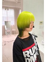 ミュー(Mu)&nbsp;デザインカラー　デザインカット　ライムグリーン　ブラック