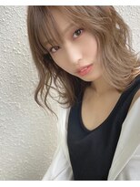 ヘアーメイクオズ(hair make O/S)&nbsp;《kaito》艶感たっぷり♪ラテベージュ_フリンジウェーブ