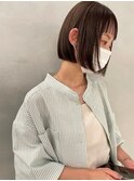 my37_ミニボブ/ブラウン/ベージュ/暗髪/冬カラー/艶髪