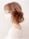 グロスブラウンボブ_チェリーブラウンフェミニンロング_ba347251