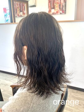 オレンジ(orange) 【orange大分賀来】外ハネ波巻きウェーブアッシュカラー