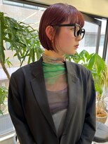 ネルケ 立川(nelke)&nbsp;ボルドーヘア＿黒ぶちbob