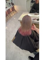 リアン 上尾店(Rien) ミルクティー×ピンク/韓国カラー/垢抜け/デザインカラー/