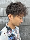 メンズマッシュツーブロックシャドウパーマニュアンスパーマ眉毛