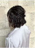 ハーフアップ　お呼ばれヘア