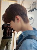 韓国マッシュセンターパート×黒髪ツーブロックフェザーパーマ