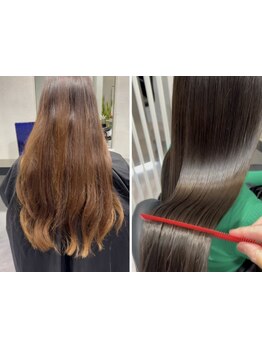 常識を覆す圧倒的ツヤ感と柔らかさ★弱酸性縮毛矯正でダメージレスに綺麗に癖を伸ばす！ブリーチ毛もOK！
