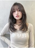 □ 韓国大宮顔周りレイヤーカットハッシュカットワンホンヘア